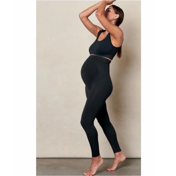 NWT BLANQI EVERYDAY Maternity Belly Support Leggings in Black Sz L - Picture 4 of 10